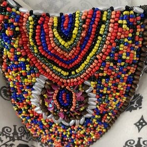 Drapey, flowey, black and cream design cami with gorgeous bead work. Worn once